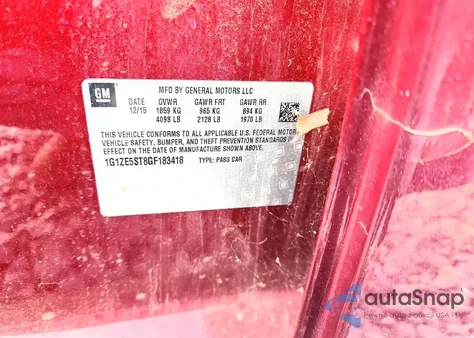 2016 Chevrolet Malibu Lt z USA, uszkodzony, nr VIN 1G1ZE5ST8GF183418